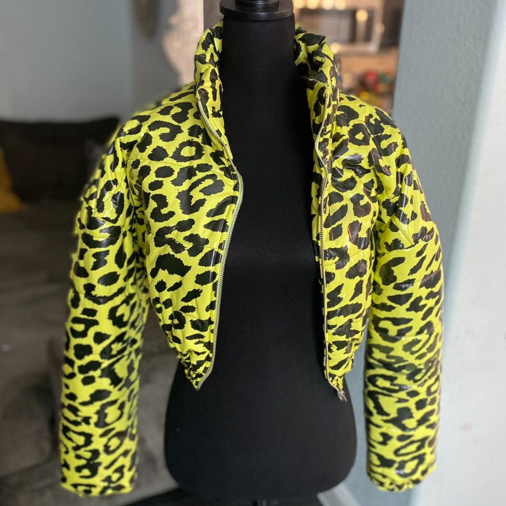 Neon Cheetah Bomber Jacket